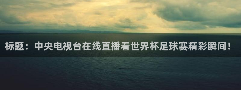 新球体育比分：标题：中央电视台在线直播看世界杯足球赛精彩瞬间！